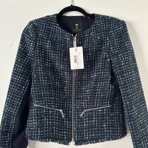 T Tahari Women's Black Tweed Jacket